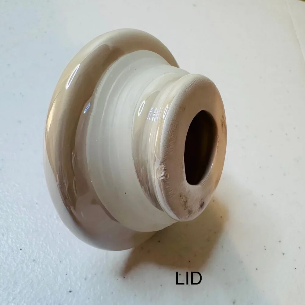 Small Glass Jar With Ceramic Lid with Fruit Handle Decoration